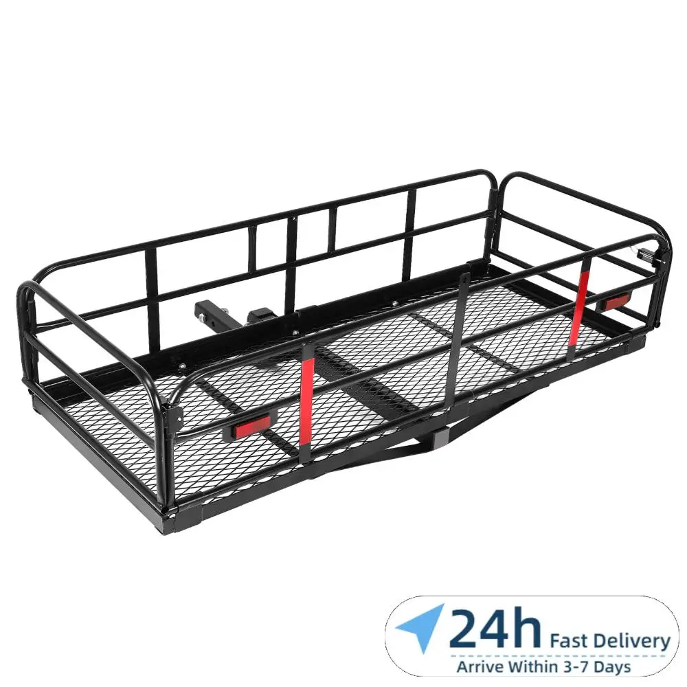 

Hitch Cargo Carrier Ebike Hitch Rack 60x24x14in 500 LBS Capacity Fits 2inch Receiver with Hitch Stabilizer for RV Truck SUV Van