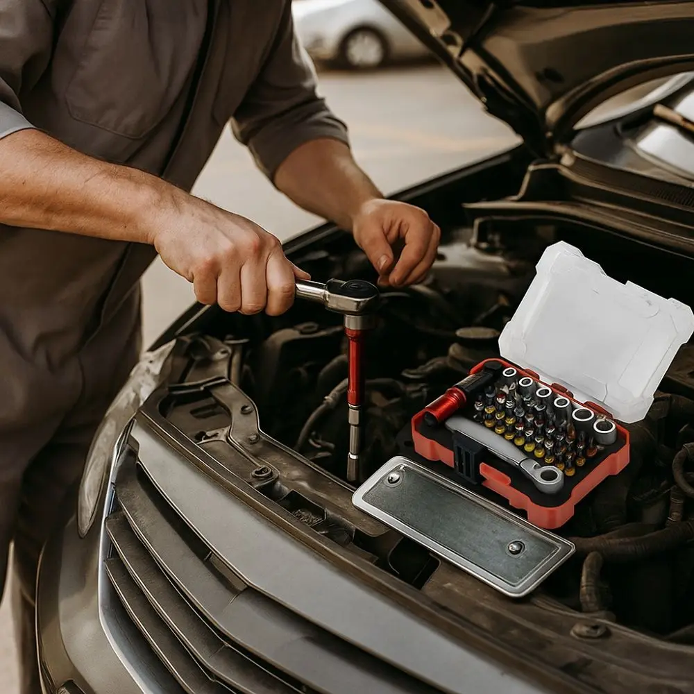 

Набор магнитных отверток с храповым механизмом, 38 шт., противоскользящий промышленный ключ с храповым механизмом, универсальный износостойкий инструмент