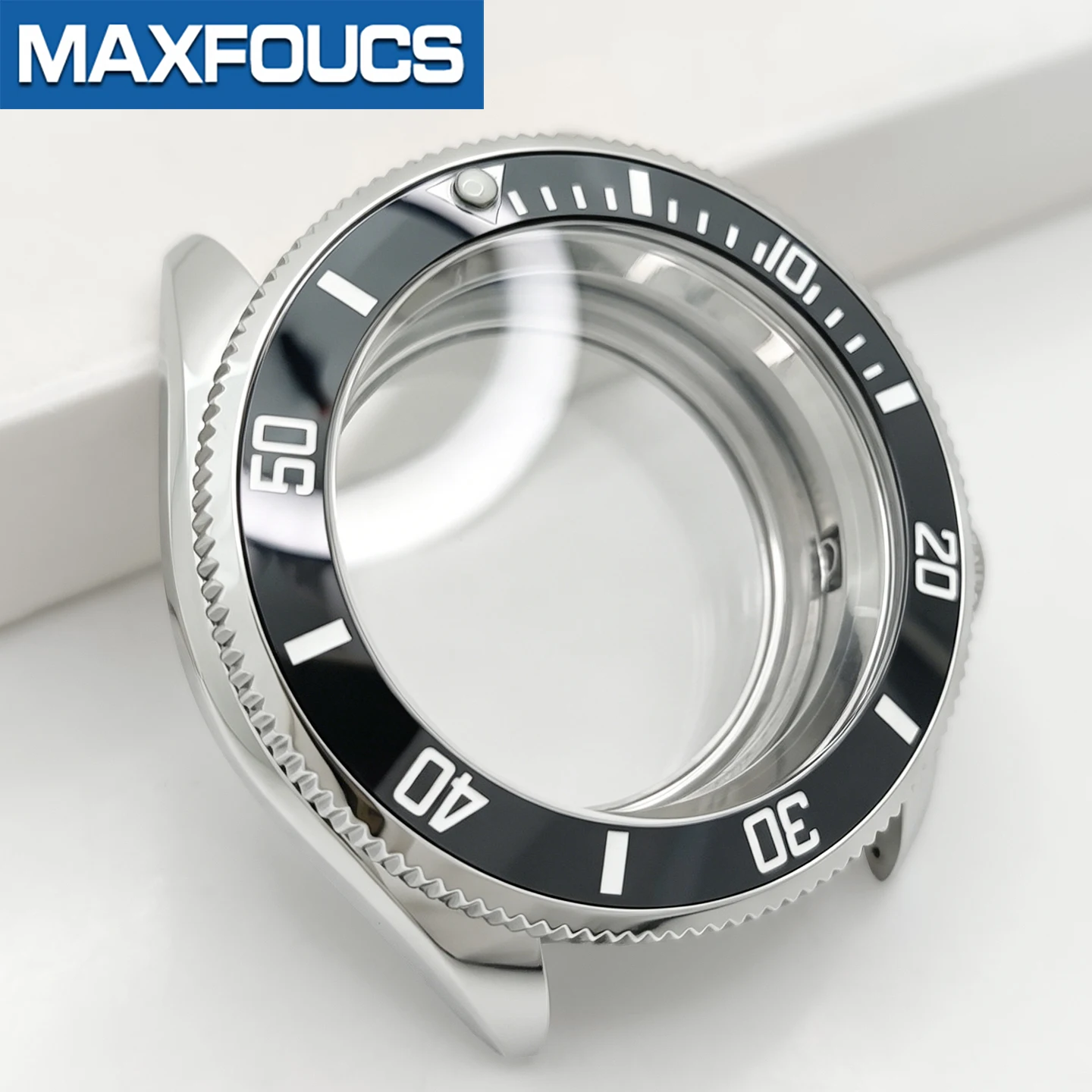 MM300 SKX 3.8 Uhrengehäuse-Set, silberfarben, poliert, passend für NH35/NH36/NH34 MOD-Uhrengehäuse, Teile, Saphirglas-Einsatz, Krone, individuell – Detail 14