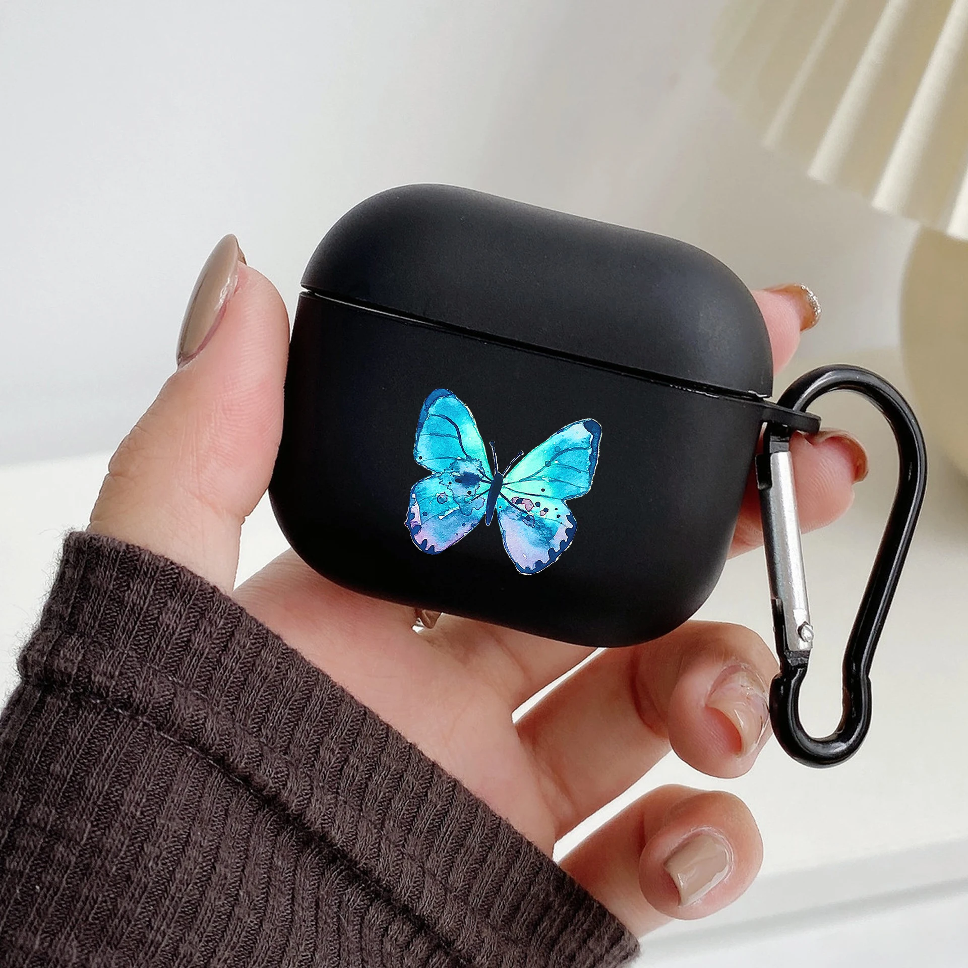 Earphone Case For Airpods 4 3 2 1 Pro3 Pro2 Shockproof With Keychain Cute Butterfly Collection Fashion For Airpods 4 Cover