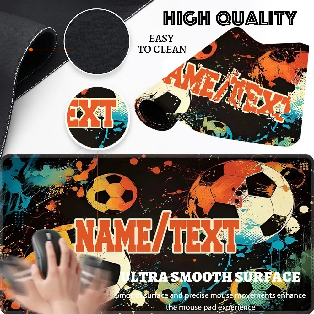 [2D Flat] 1pc Custom Personalized Graffiti Splash Soccer Football Mouse Pad Custom Name Multi Sizes Gaming Mouse Pad