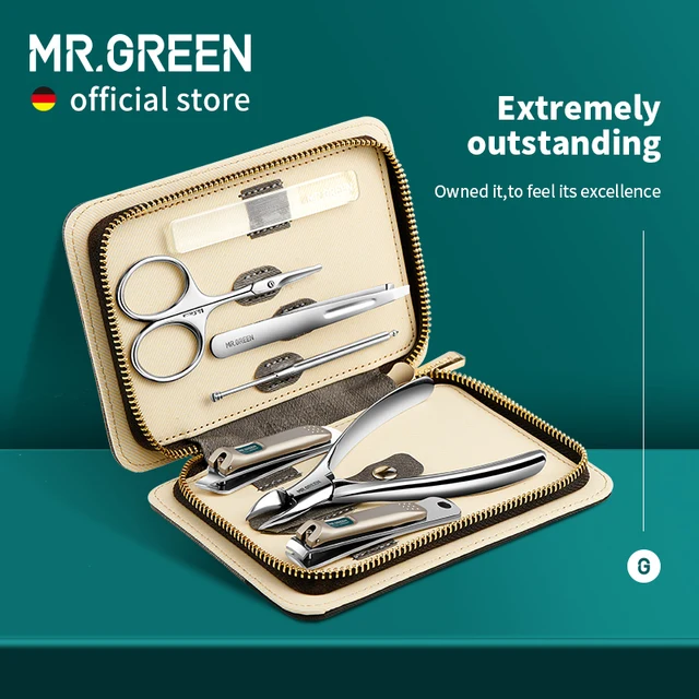 MR.GREEN Zestaw do manicure Zestawy do kontrastujących kolorów Obcinacz do paznokci Zestawy narzędzi do pedicure ze stali nierdzewnej Etui podróżne dla mężczyzny i kobiety