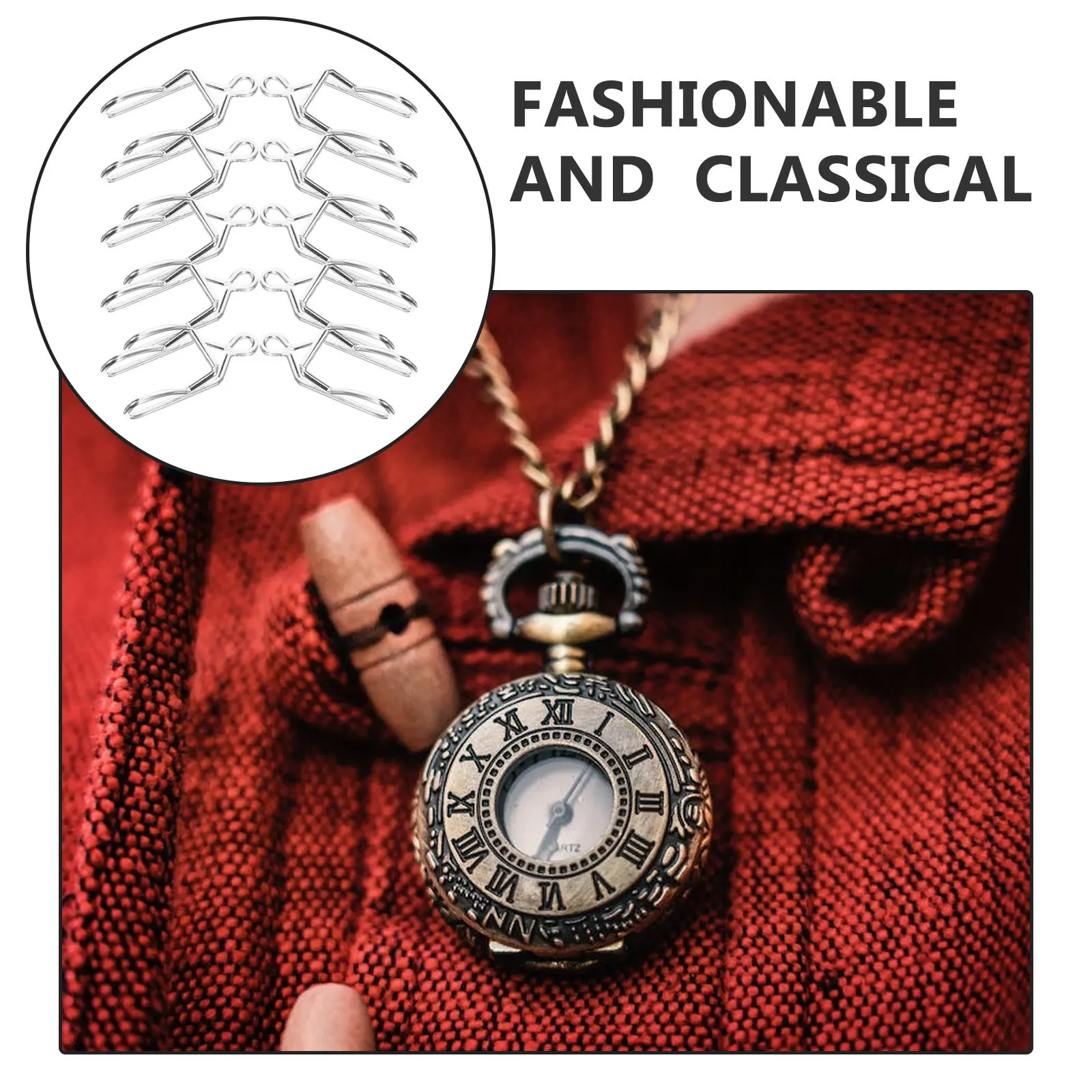 

50 шт. металлических застежек для цепочек карманных часов, железные зажимы для рукоделия, устойчивые к ржавчине, аксессуары для DIY-проектов