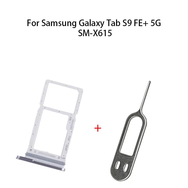 Лоток для SIM-карты + лоток для карт Micro SD для Samsung Galaxy Tab S9 FE+ 5G SM-X610/SM-X615 Лоток для SIM-карты + лоток для карт Micro SD для Samsung Galaxy Tab S9 FE+ 5G SM-X610/SM-X615