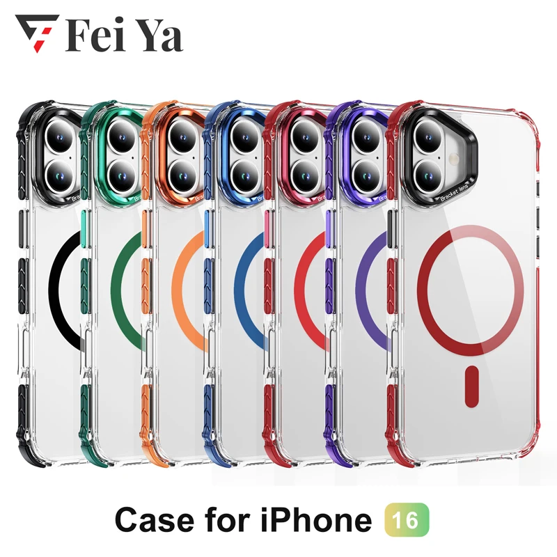 High Quality MagSafe Business Phone Casing for iPhone 16 15 14 13 11 12 Pro Max Solid Color Transparency Shockproof Bumper Cape