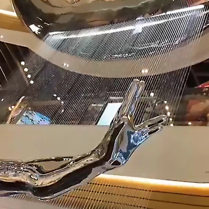 custom.Customized Modern Curtain LED Light Fountain with Rain & Lace Curtain Strings