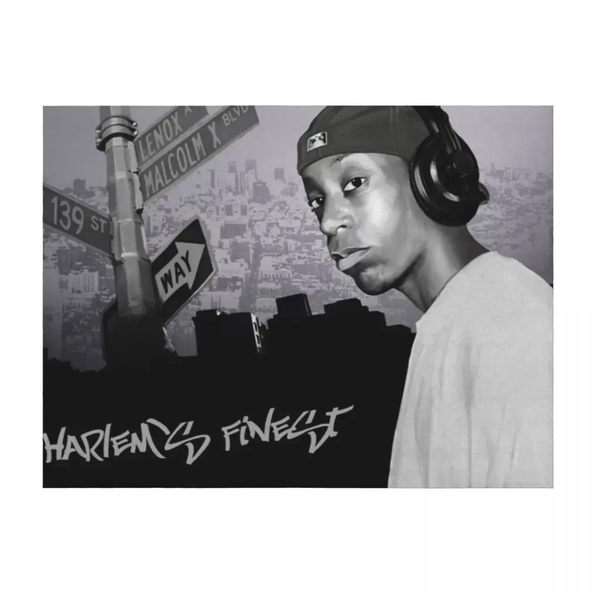 

Cover Music Albums The Big L Black And White Color Poster Throw Blanket Bed covers warm winter Flannel Fabric Soft Blankets