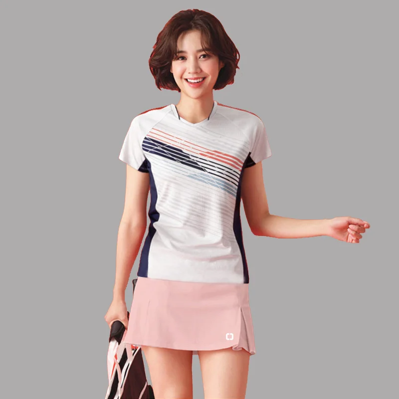 new Korean badminton uniforms for men and women set of summer short-sleeved trousers and skirts sports training competition