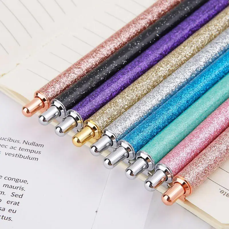 W89C Luxury Bling Metal Boleta Pen 1.0 mm Glitter Fluk Supplies SCH