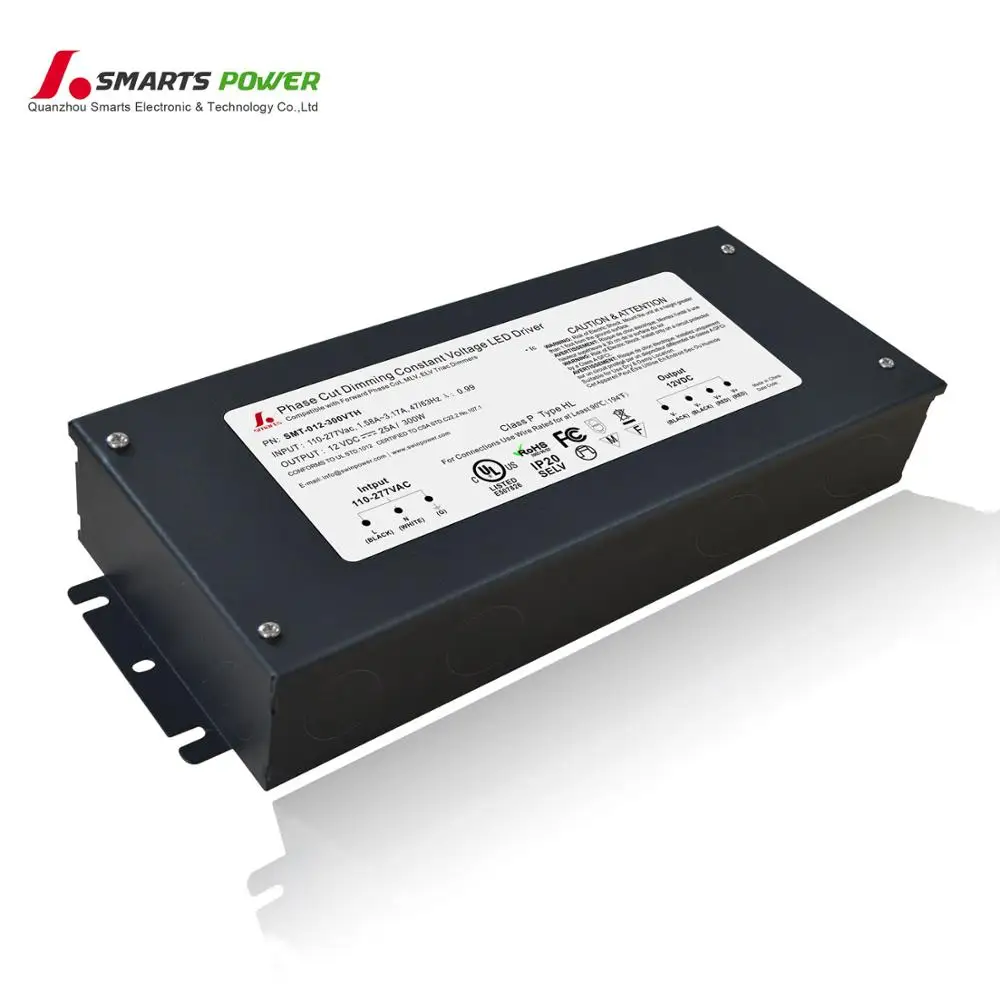 UL 12v 24v 300W triac dimmable led driver with ELV MLV dimmer