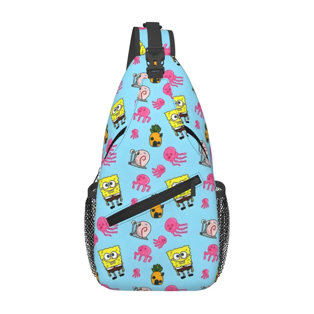 

Custom SpongeBobed Shoulder Crossbody Chest Backpack Shoulder Chest Bags Sling Bag for Traveling Hiking Animated Comedy Bags