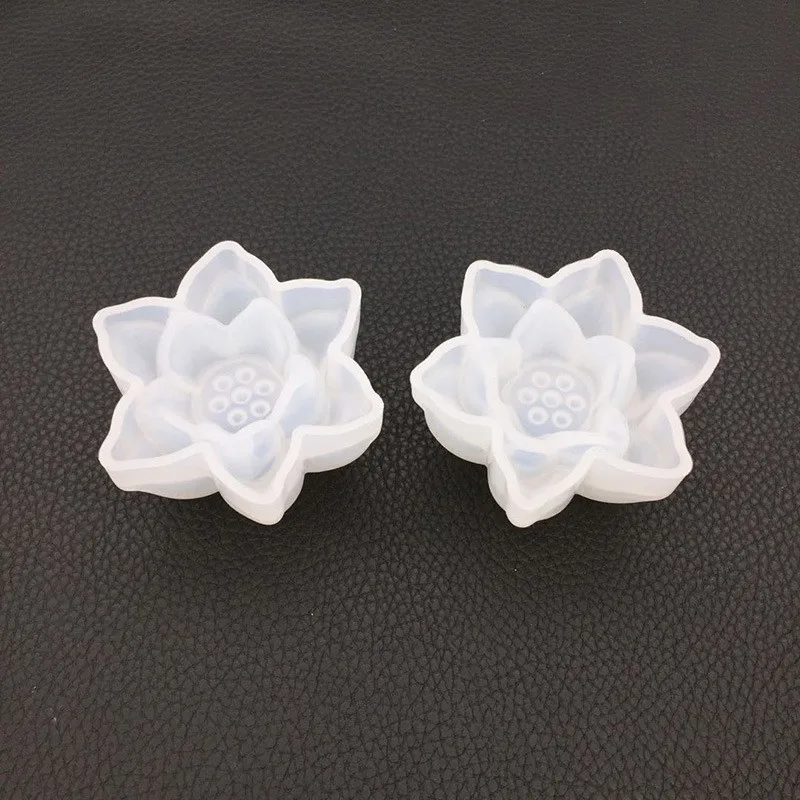 3D Lotus Silicone Mold Flower Chocolate Cake Mold DIY Candle Soap Plaster Resin Mold Candle Making Supplies