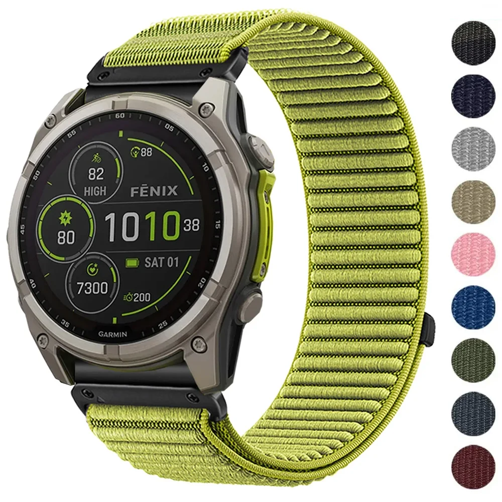 QuickFit 26 mm 22 mm Nylonarmband für Garmin Fenix 8 Pro 51 mm AMOLED/MicroLED Fenix8 47 mm 7 7X Pro Solar 6 6X Uhrenarmband