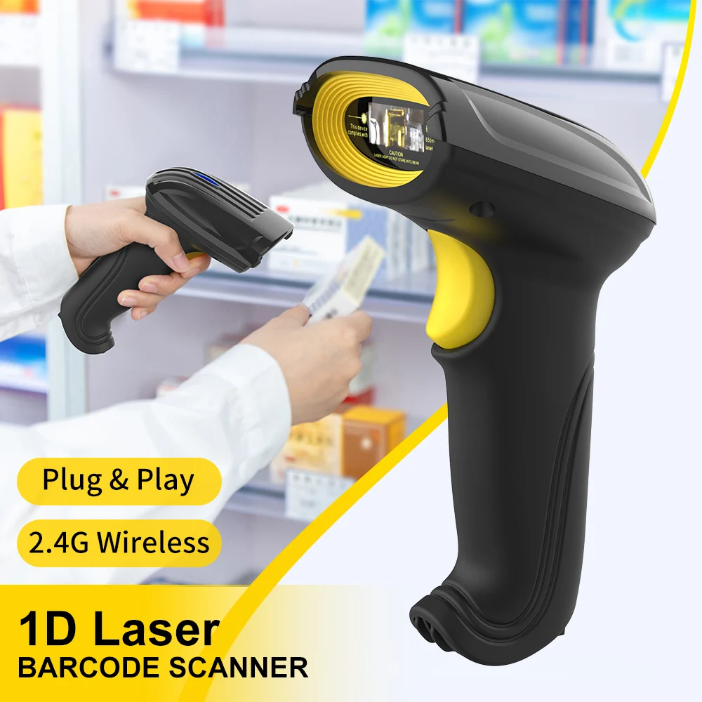 GTCODESTAR X-620E 1D Barcode Reader Handheld Wireless Bar Code Reader Laser USB Barcode Scanner Inventory for Supermarket Scan