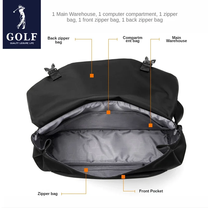 Bolso cruzado de GOLF para hombre, bandolera versátil de gran capacidad, informal, de viaje de negocios