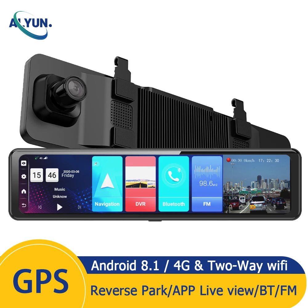 Android 8.1 WIFI Touch GPS DashCam Car DVR Dual Camera Video Auto ADAS Wide Angle Night Vison Parking