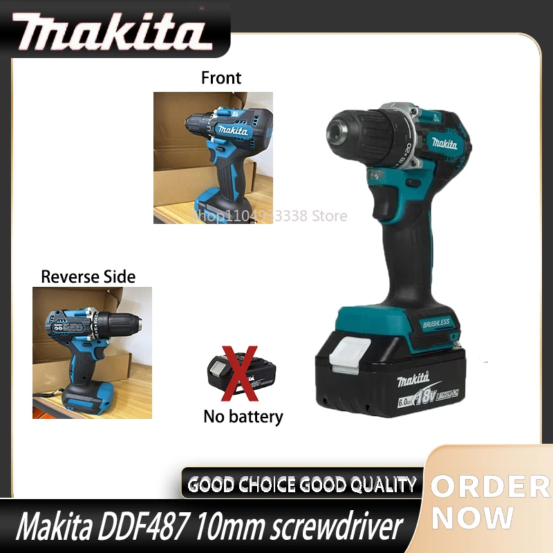 

Makita DDF487 10mm Brushless 18V lithium electric rechargeable impact drill large torque screwdriver