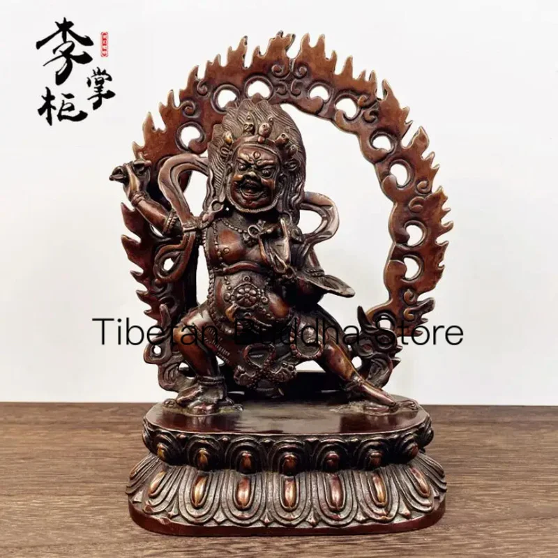 Tibetan Esoteric Nepalese Antique Old Purple Copper Pure Copper Diamond Hand Buddha Statue