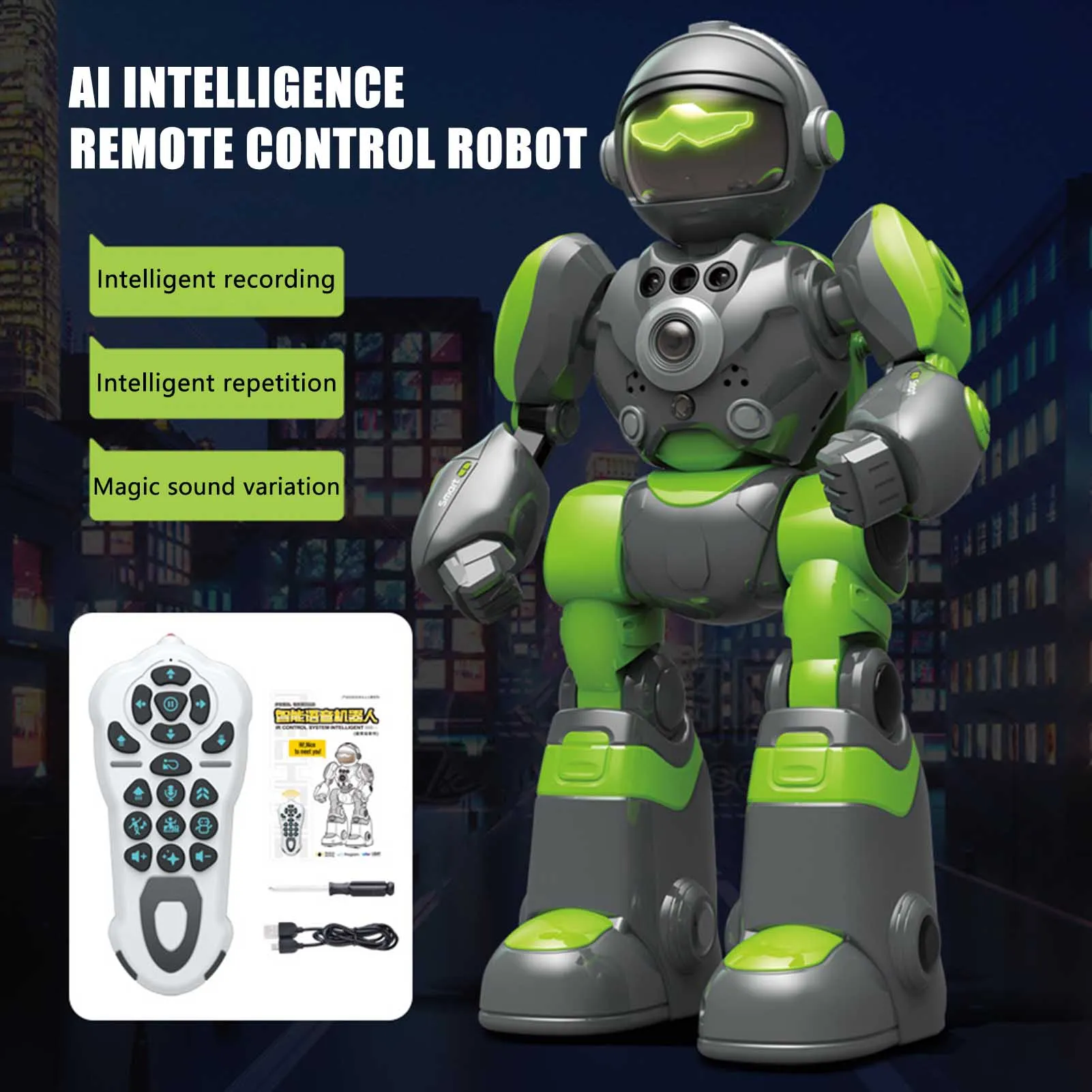 Smart RC Robot Toy Electric Dancing Robot Toy Multifunctional Fun Educational RC Robot Toy for Children Toddler Preschool