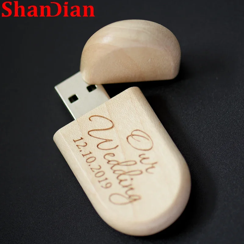 Gifts Key Chain Personal Free Custom Logo Wooden Flash Drive 64GB Maple Pen Drive 32GB Bamboo  Memory Stick 16GB Red U Disk USB