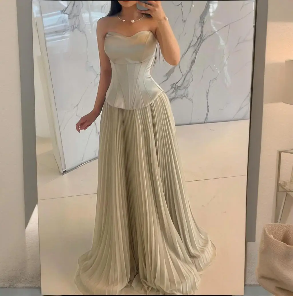 

Customized Sweetheart dubai Prom Dresses Chiffon A-Line Backless Evening Dresses plus size formal dresses