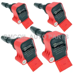 4PCS RED SUPER PERFORMANCE IGNITION COIL FIT AUDI A1 A3 Q3 SEAT LEON IBIZA SKODA OCTAVIA VW GOLF VII POLO EA211 2011- 04E905110H