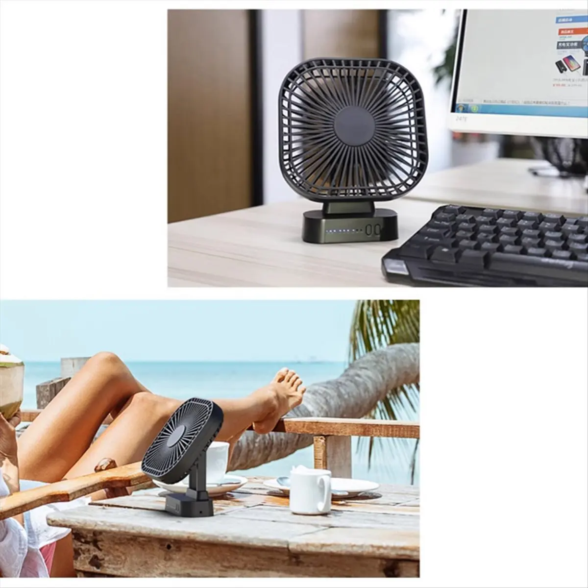 a64e-ミニデスクトップファン-usb-充電式ファン-タイマー付き-強風-3-速-7-ファンリーフ-ポータブル-静音-オフィス-キャンプ-ブラック