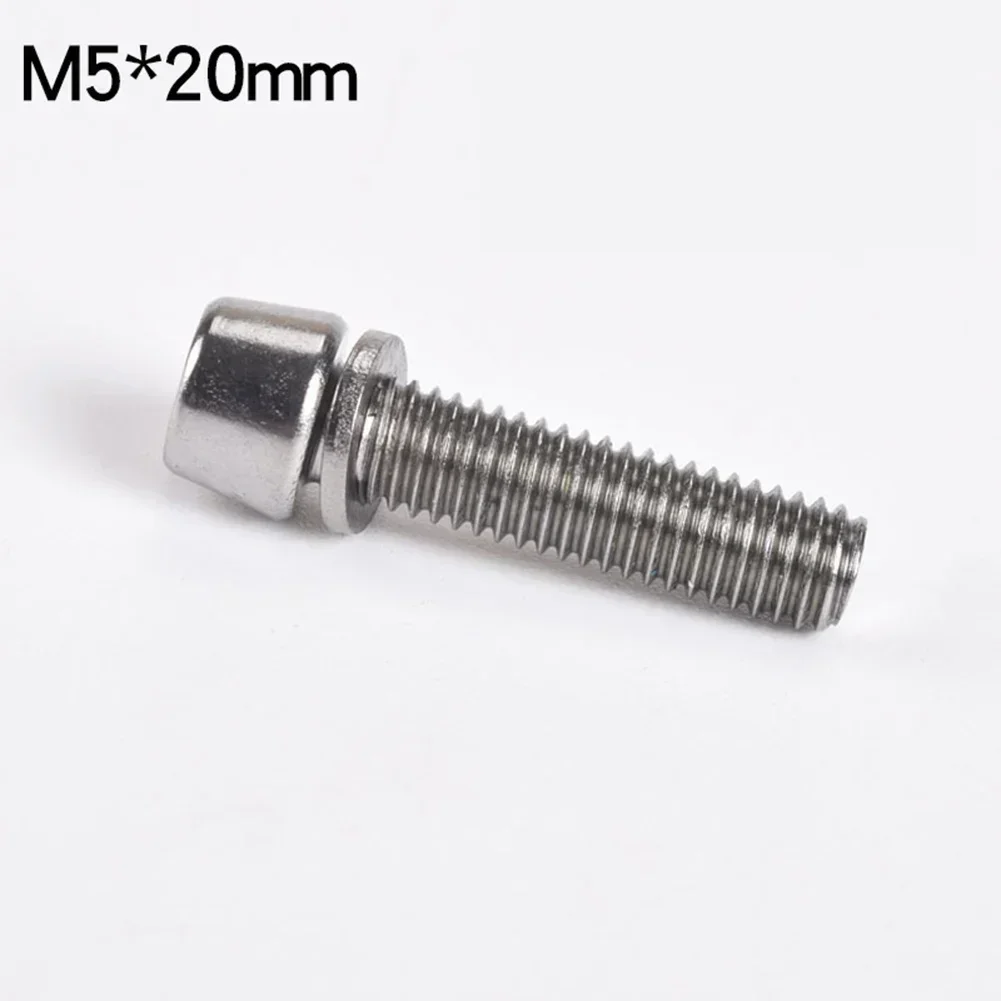 4pcs M5x20mm M6x20mm MTB Bike Bicycle Steering Handlebar Stem Screws Bolts Steel With Bike Stem Spacers Bicycle Components