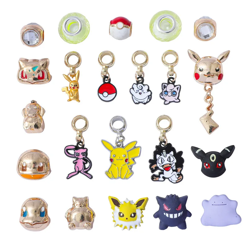 Boîte de Bracelet Pikachu, dessin animé et Anime, trésor et rêve mignon, en alliage de Zinc, pendentif à 24 grilles, boîte aveugle, accessoire