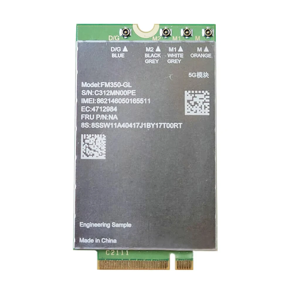

Модуль FM350-GL 5G NR M.2 Sub6 для ноутбуков T14s, X13 Gen3, X1 Carbon 10-го поколения, X1 Yoga 7-го поколения, P1, X1 Extreme Gen5 ES