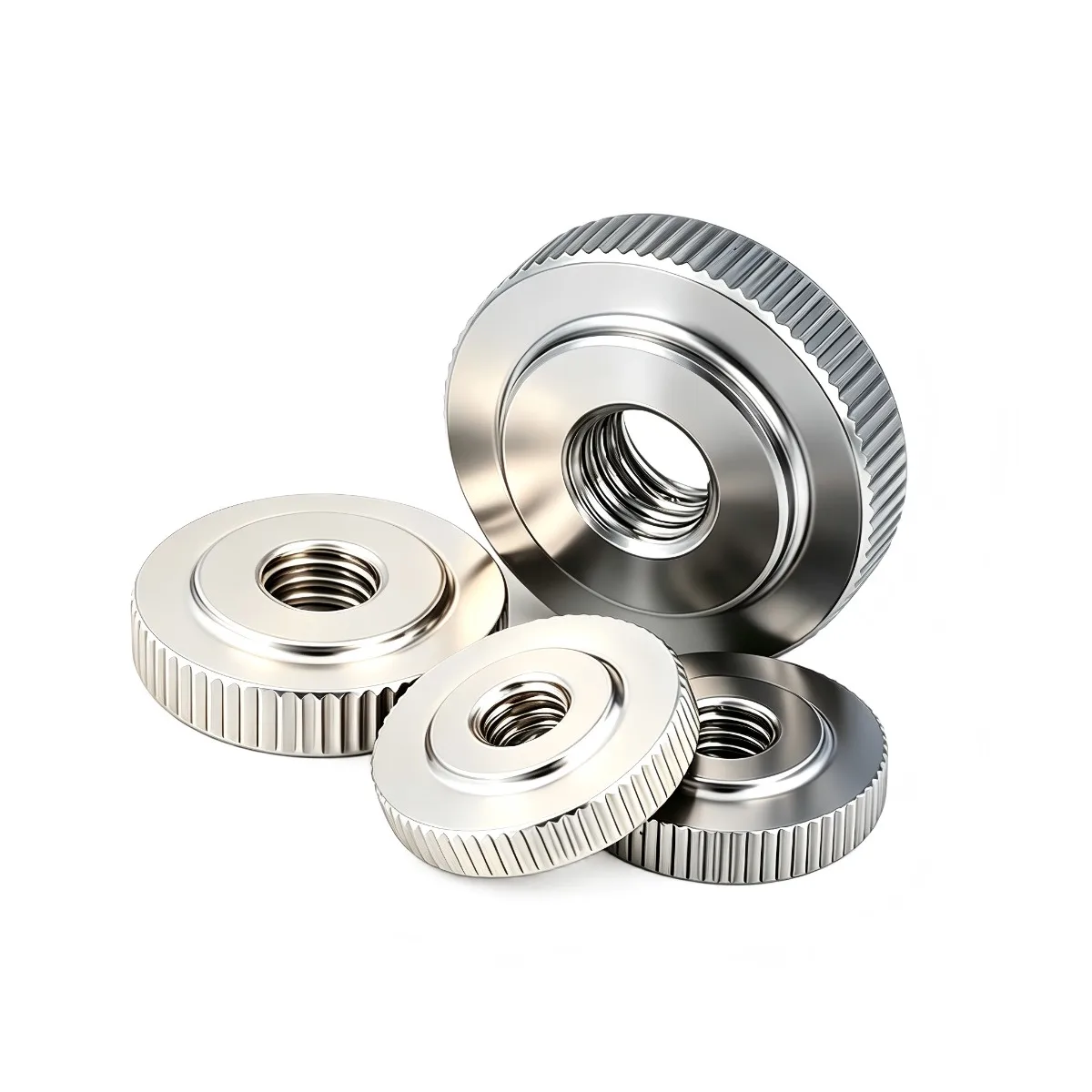 304 Stainless Steel/Nickel-plated Hand Nut Knurled Thin Head Nut M3 M4 M5 M6 M8 M10 M12 Handle Nut Lock Adjusting Nuts Thin Type