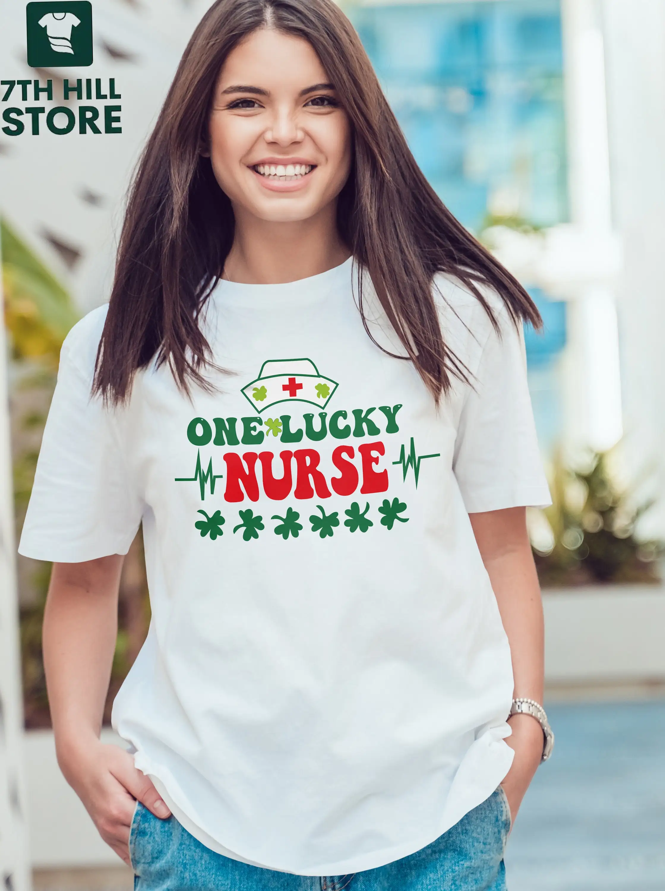 

Футболка One Lucky Nurse ко Дню Святого Патрика NP для трилистника Pattys Clover