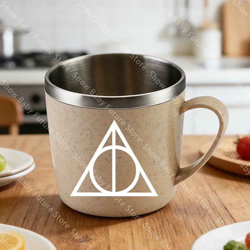 New Cartoon Harrys Potters 304 Stainless Steel Mouth Cup Anime Kawaii Coffee Milk Water Mug Household Anti-scalding Camping Cups view 2