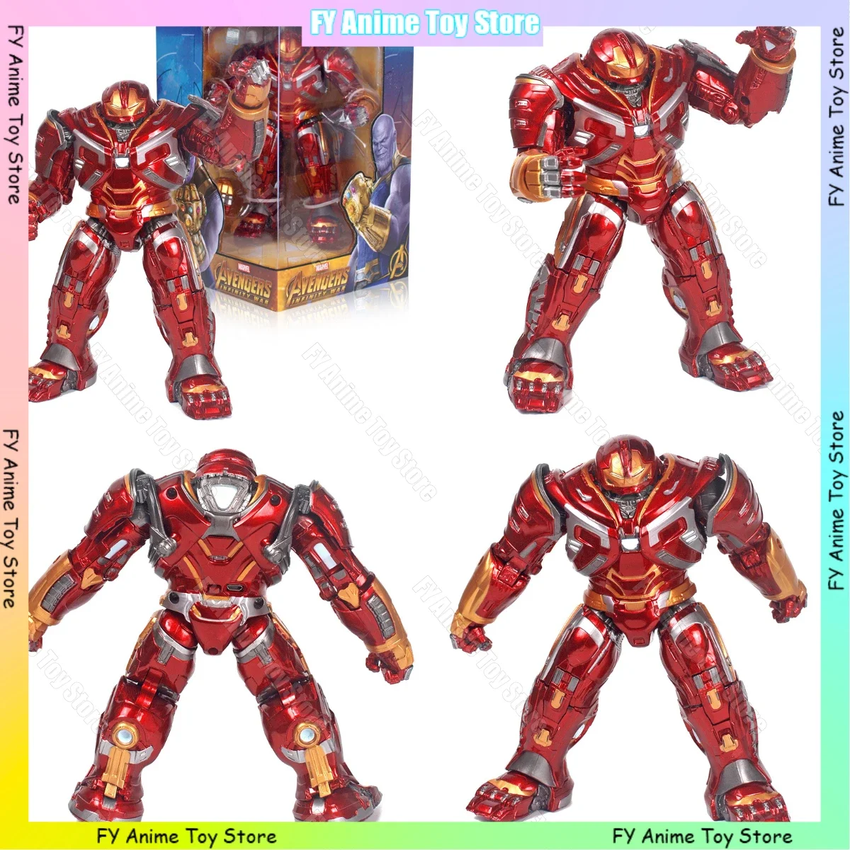 Marvel Avengers Infinity War MK48 เกราะป้องกัน Hulk ชาร์จ USB Light Up Articular Mobility ตัวเลขของแท้ฟิล์มอนุพันธ์รุ่น