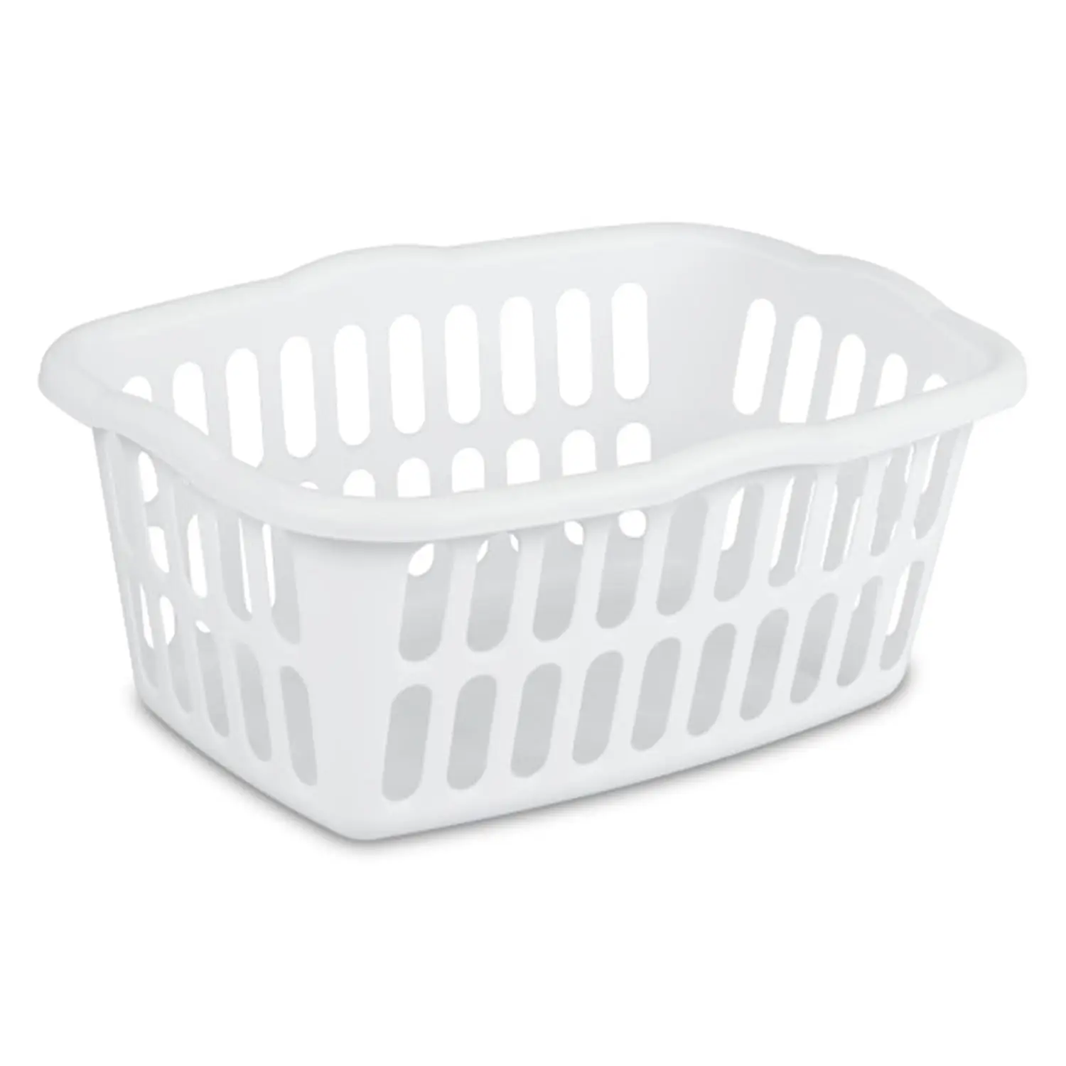 24 Pack White Plastic Laundry Baskets, 1.5 Bushel Rectangular Clothes Hampers with Handles for Bedroom, Bathroom and Closet
