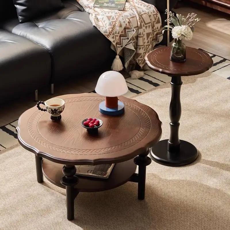 Modern Round Coffee Tables Storage Hidden Vintage Designer Center Coffee Table Living Room Lateral Mesas De Centro Furniture