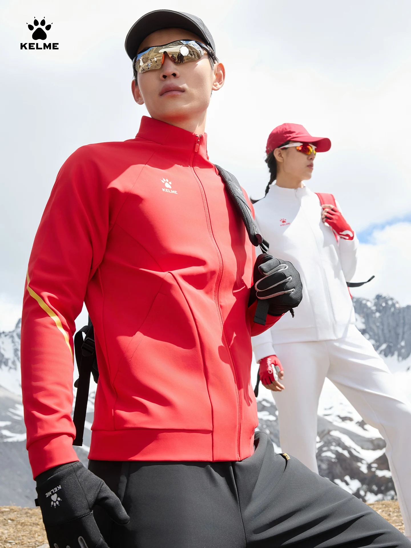 Kelme Running Knitted Jacket Outdoor Sports Cardigan Jacket Team Uniform Stand Collar Windproof Comprehensive Training Jacket