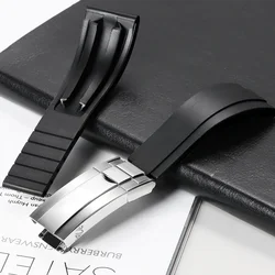 For Rolex GMT Daytona 20mm Rubber Watchband for Submariner OYSTERFLEX Diving Waterproof Soft Silicone Replacement Wrist Strap