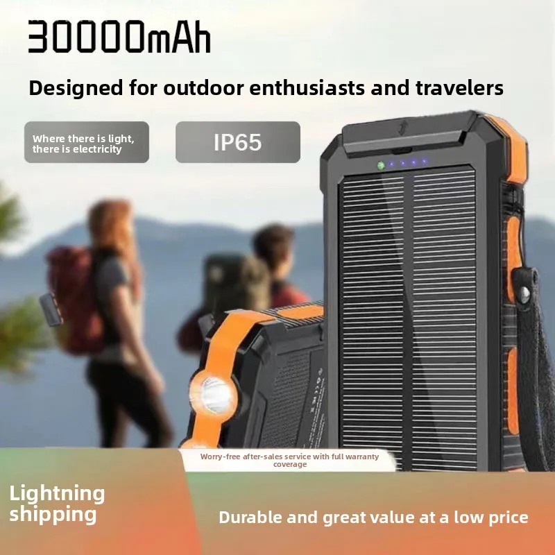 

Large Capacity New 30000mAh Solar Power Bank for IPhone Huawei Samsung Super Fast Charging Outdoor Portable External Battery