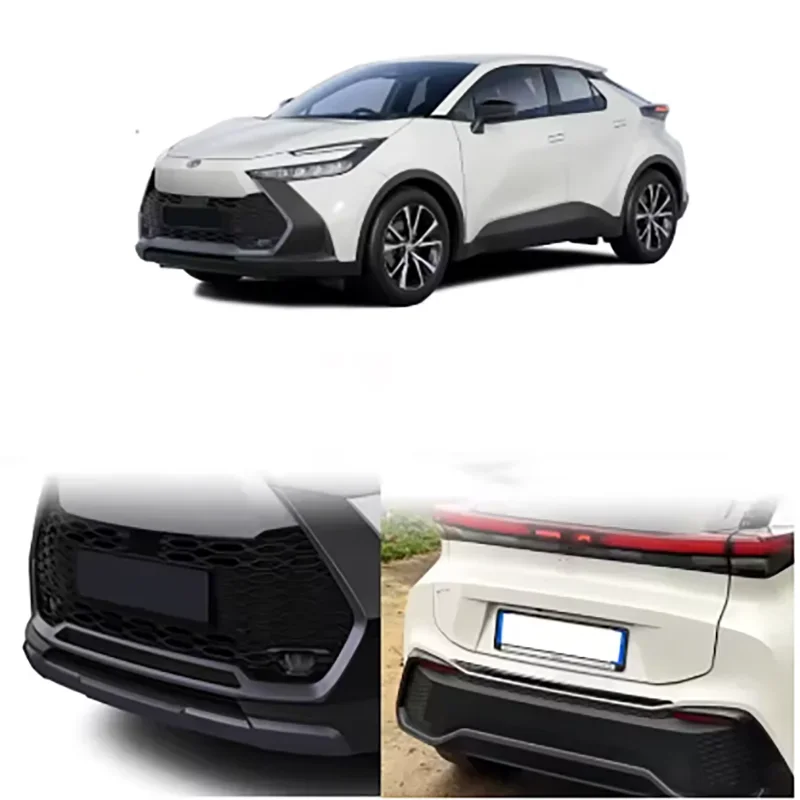 الملحقات الخارجية لتويوتا CHR C-HR 2024 2025 ABS كروم أسود الجانب الباب غطاء الجسم المصد الأمامي الخلفي صب الكسوة