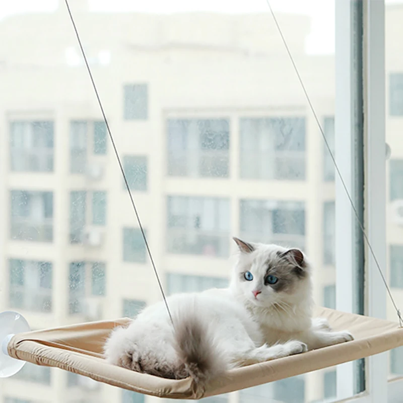 Cat Rest Home Hammock Window Mounted Pet Seat Super Suction Cup Hanging Cat Lounger Soft Warm Bed Kitten Supplies