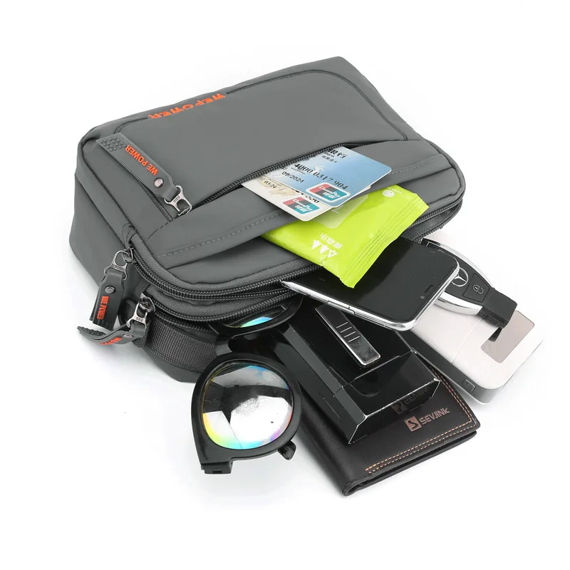 حقيبة كتف رجالية غير رسمية مقاومة للماء، حقيبة خصر للسفر متعددة الوظائف، حقيبة كتف من النايلون صيف صنع في الصين #2