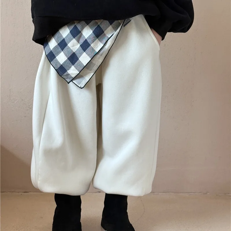 2025 Winter New Children's Clothing Children's Sweatpants Loose Version Casual Integrated Sweatpants