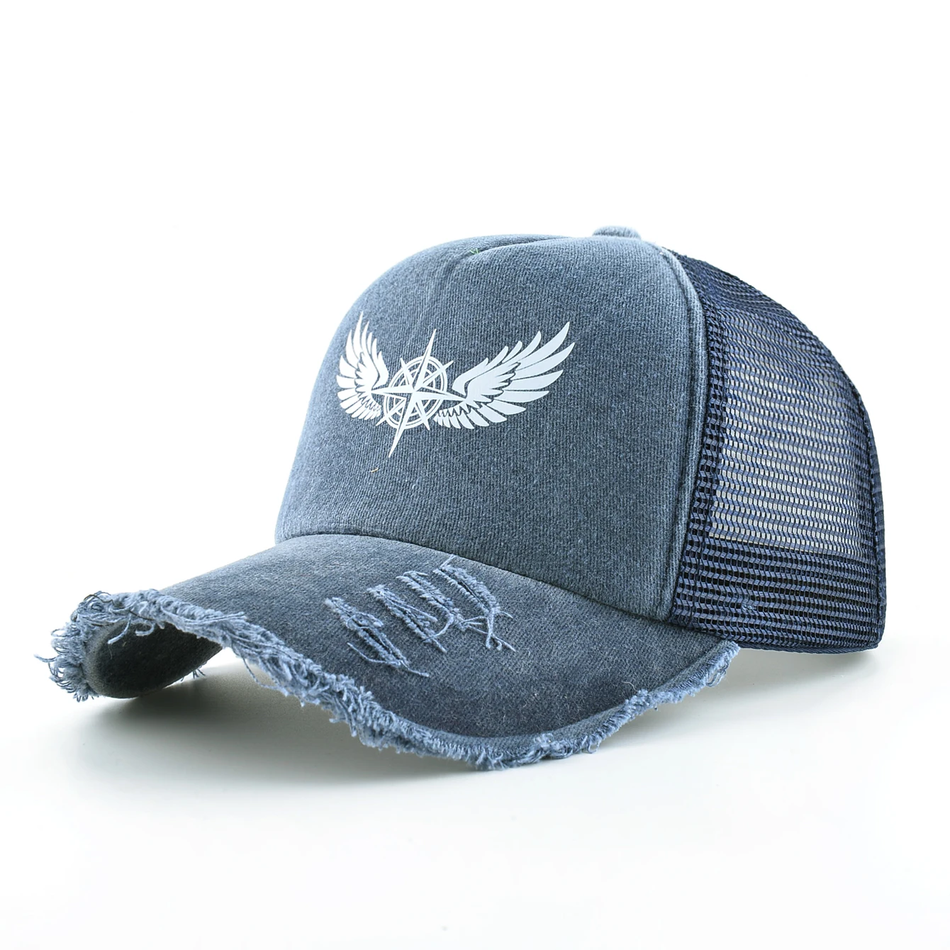 Washed Denim Vintage Baseball Cap Men Spring And Summer Sun Visor Cap Snapback Hip Hop Trucker Cap Women Breathable Mesh Hat