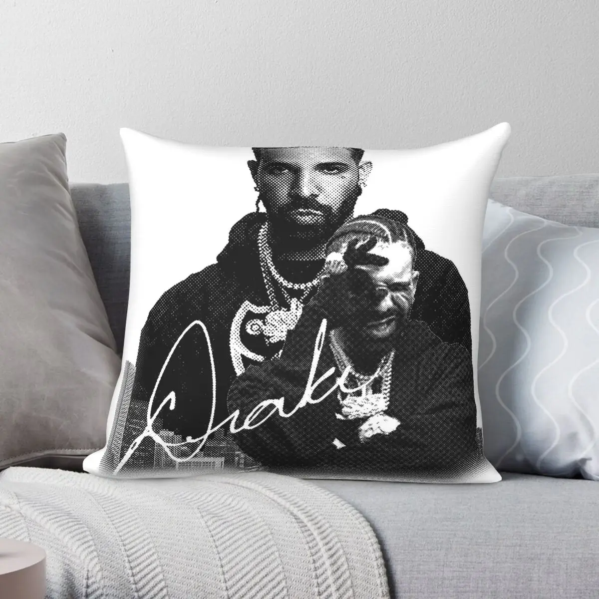 Drake Aubrey Drake Graham Square Pillowcase Polyester Linen Velvet Creative Zip Decorative Throw Pillow Room Cushion Cover 45x45
