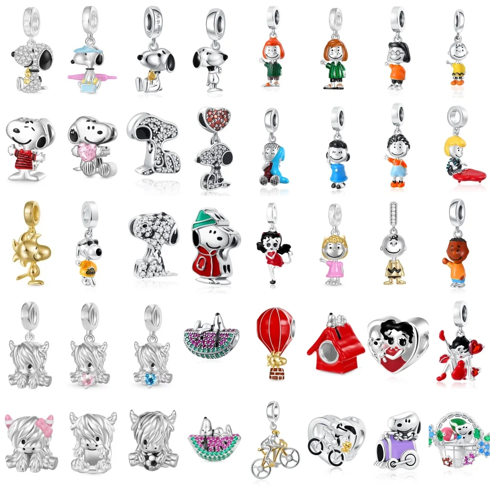 

New Cut Dog Hanging Charm Fit Eeuropean Bracelet Necklace Animal Pendant DIY Women's Jewelry Making Accessories