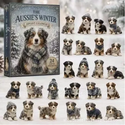 2026 Advent Calendar,24-Day Mini Dachshund Christmas Countdown with 24-Piece Christmas Dog Collectible Set,Gifts & Party Favors