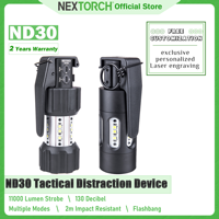 NEXTORCH ND30 ND30B 11000 lumen Tactical Distraction Device 130dB LED Powerful Tactical Flashlight, Portable Quick Pull, 1225 cd