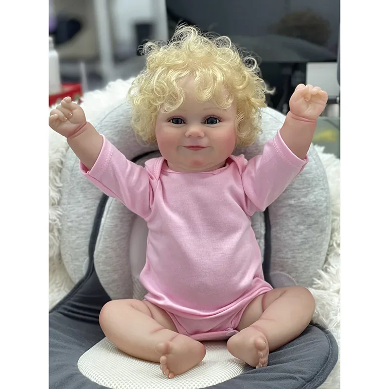 

48CM Full Body Silicone Reborn Baby Doll Maddie Lifelike Soft Touch Cuddly Newborn Baby Doll Multiple Layers Painting 3D Skin