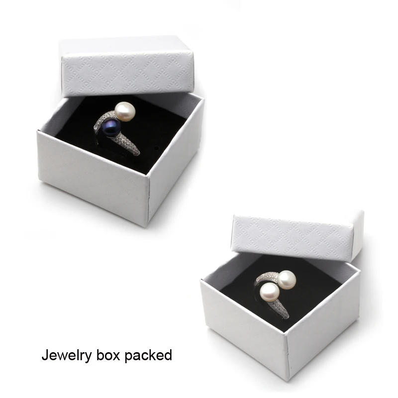 Real 925 Sterling Silver Double Pearl Rings Woman,White Natural Freshwater Pearl Ring Adjustable Wife Mother Anniversary Gift